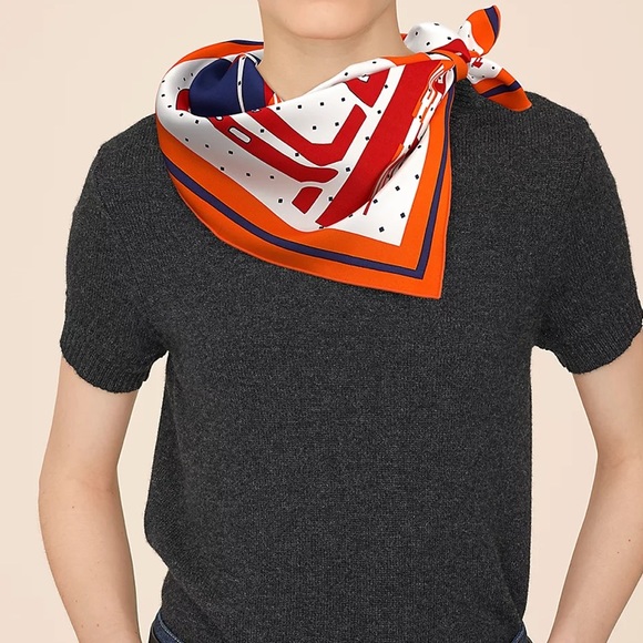 Hermes Silk Scarf 90cm - CALECHE ELASTIQUE REMIX SCARF 90 - Picture 6 of 8